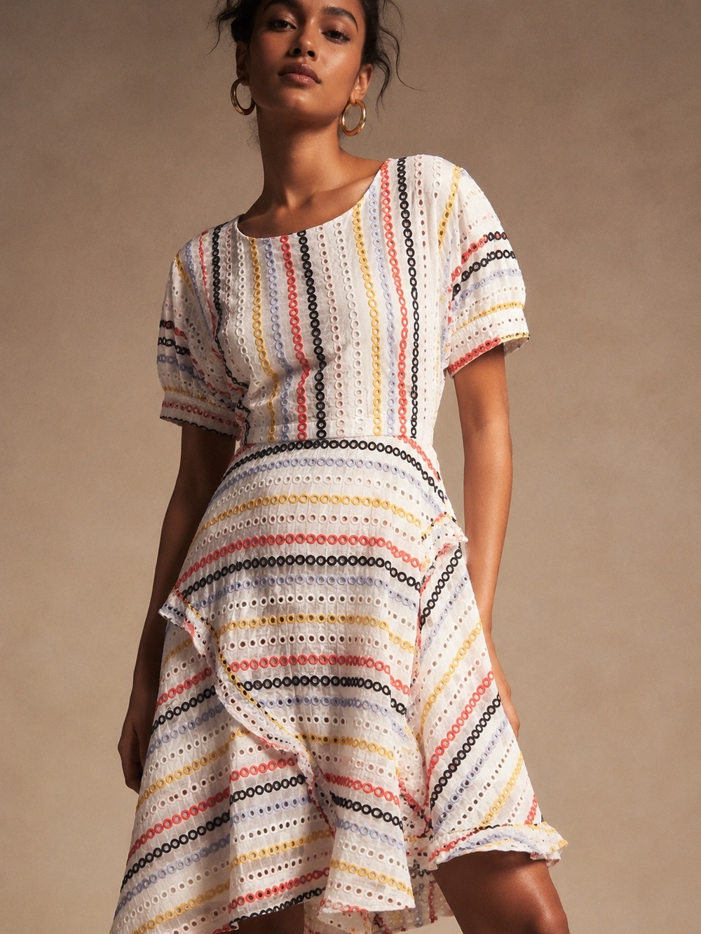 Anthropologie Eva Franco Eyelet Dress Missing Belt – Fit & Flare